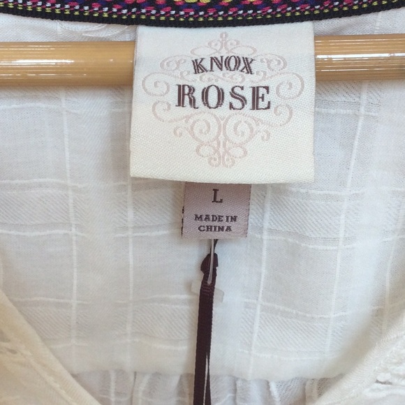 NWT 2 Piece Knox Rose Large Ivory Dress Blouse  Shirt Top Nightwear - Picture 3 of 16